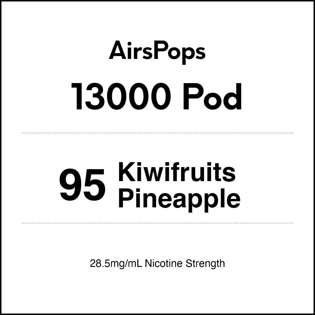 AIRSCREAMAirsPops13000PrefilledPod-95KiwifruitsPineapple