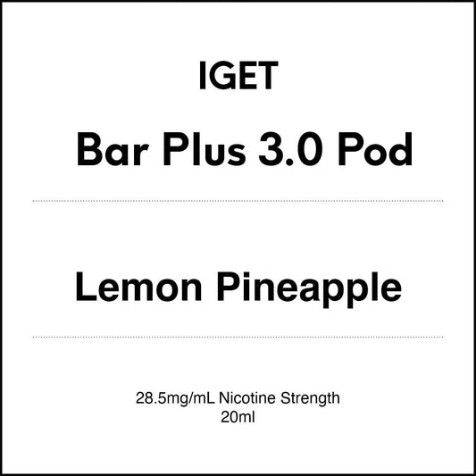 IGETBarPlus3.0ReplacementPod-LemonPineapple20ml
