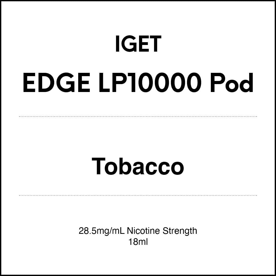 IGETEDGELP10000-TobaccoPod18ml